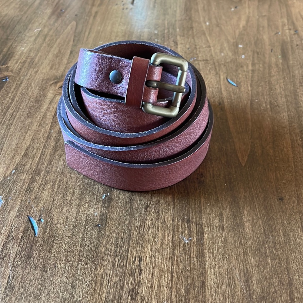 THEORY Brown Leather Double Wrap Belt P